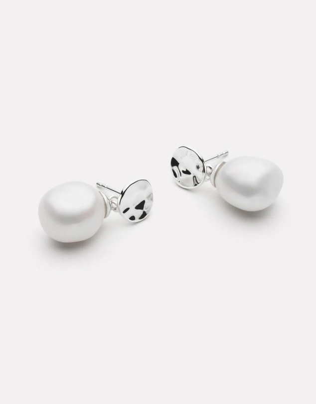 Najo - Ocean Drift Silver & Pearl Earring