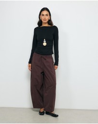 AERE - Cupro Boat Neck Top