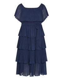 City Chic - Plus size Night Garden Print Midi Dress - navy