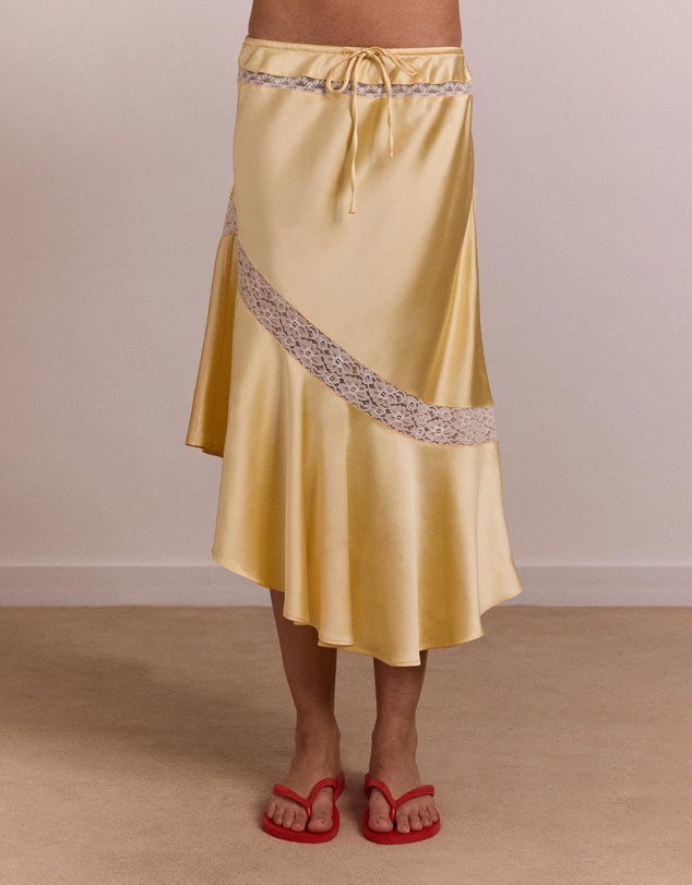 Damson Madder - Delphia Satin Midi Skirt