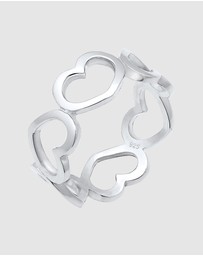 Elli Jewelry - Ring Band Hearts Symbol Trend in 925 Sterling Silver