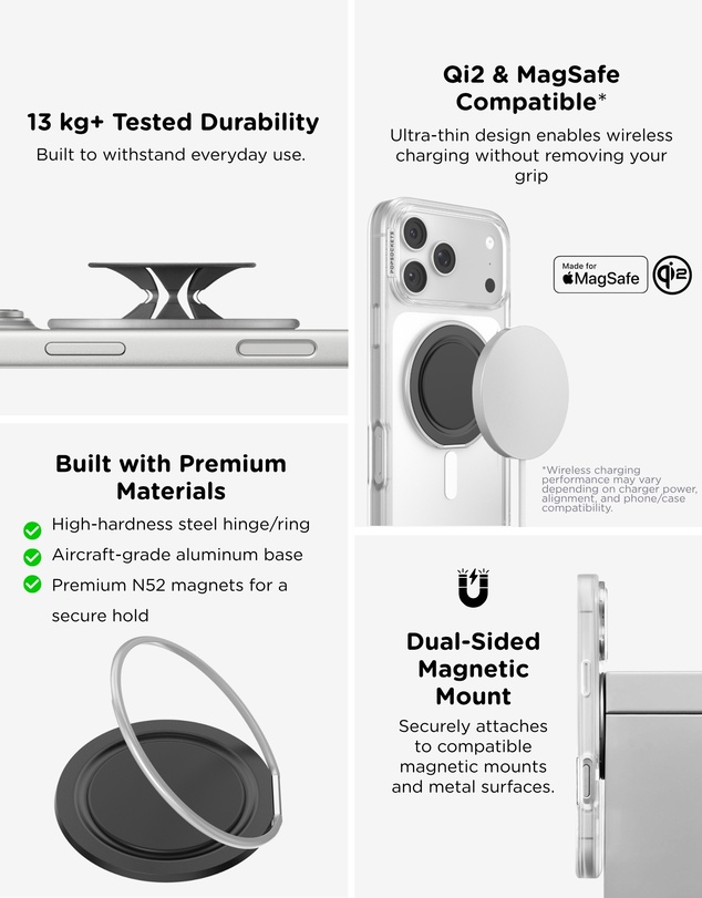 PopSockets - PopGrip LowPro MagSafe Mount Grip Stand