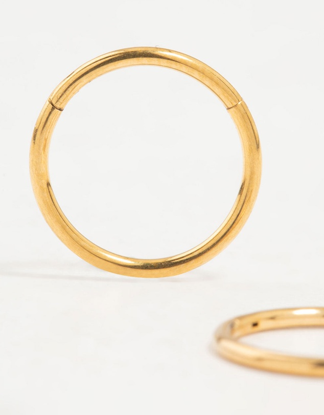 Lovisa - Gold Plated Surgical Steel Medium Sleeper Earrings 10 mm