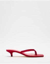 Atmos&Here - Oceane Satin Kitten Heel Sandals