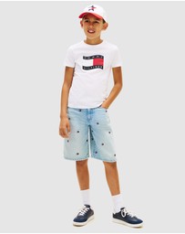 Tommy Hilfiger - Boys Wavy Flag Jersey Crew Neck T-Shirt - Kids