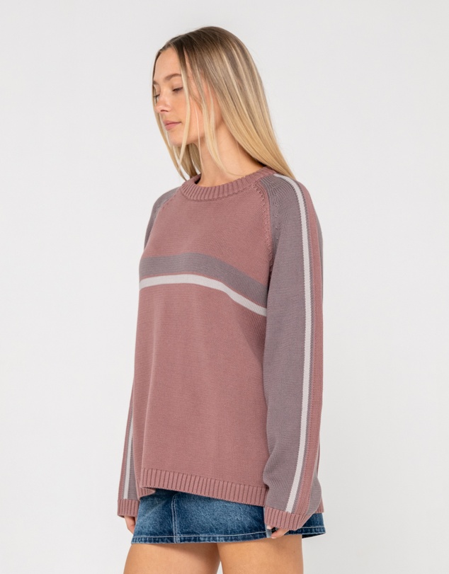 Rusty - White Lines Two Crew Neck Knit