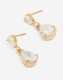Lovisa - Waterproof Gold Plated Stainless Steel Cubic Zirconia Dainty Drop Earrings