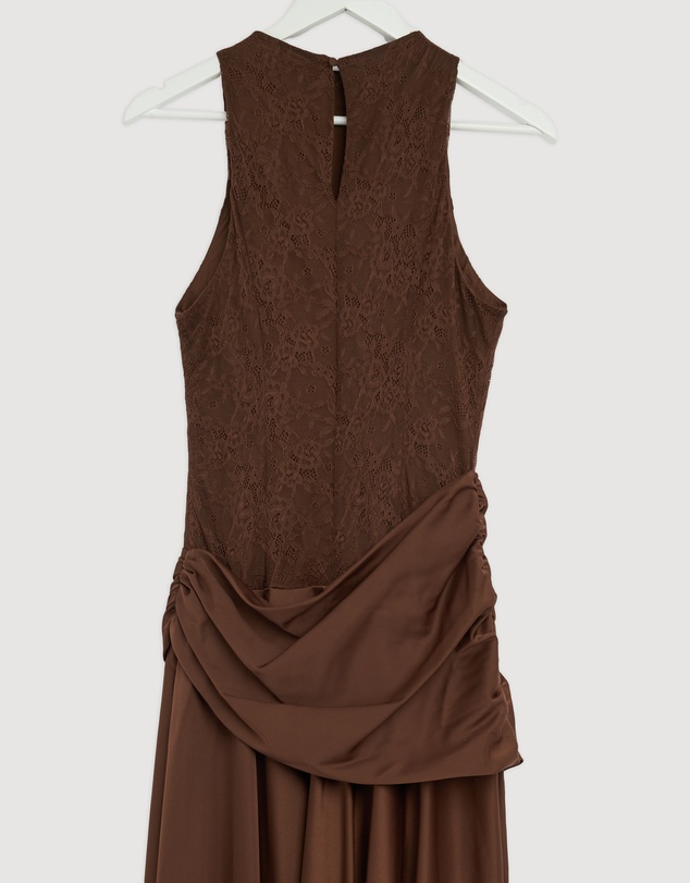 Revibe - Repaired CHANCERY Layla High Neck Lace Panelled Maxi Dress - AU 10