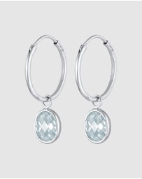 Elli Jewelry - Earrings Creole Zirconia 925 Sterling Silver
