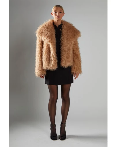 Glamorous - Oversized-Collar Faux- Fur Coat