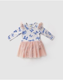 WITH LOVE FOR KIDS - Tulle Flutter Long Sleeve Tutu Onesie - Babies