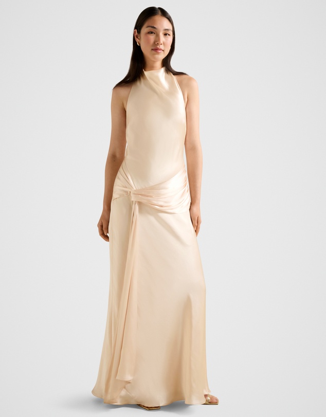 Forever New - Abby Halter Neck Satin Maxi Dress