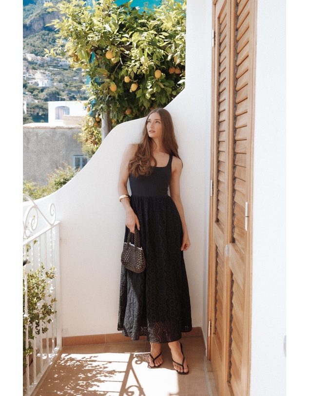 Petal & Pup - Alva Midi Dress - Black Broderie