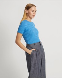 Oxford - Sasha Crew Neck Short Sleeve Knit Top