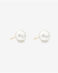 Michael Hill - 10.5-11mm Button Cultured Freshwater Pearl Stud Earrings in 10kt Yellow Gold