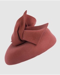 Max Alexander - Winter Rust Felt Pillbox with Bow
