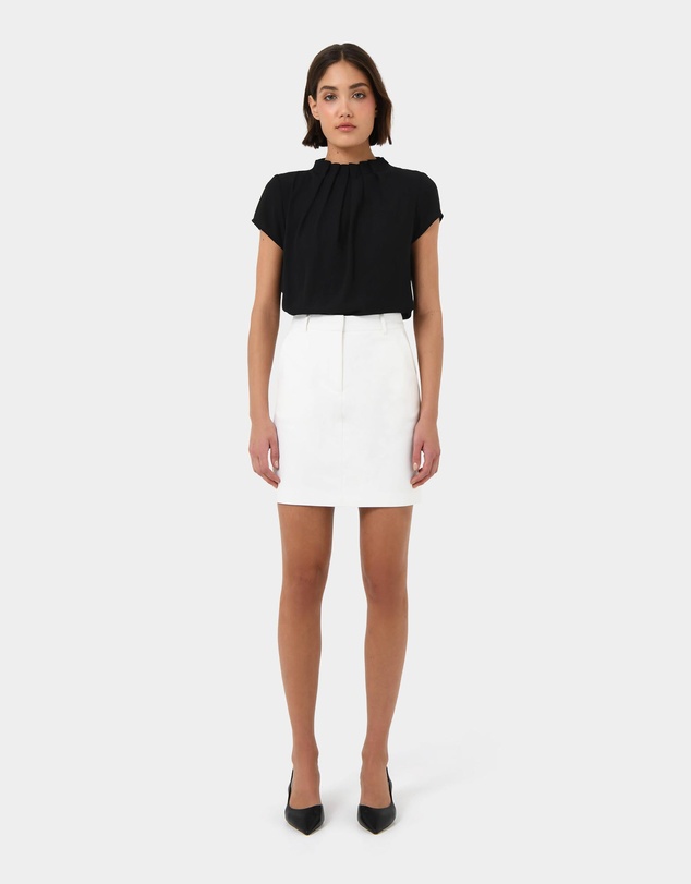 Forcast - Olivia Pleated High Neck Top