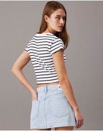 Calvin Klein Jeans - Ribbed Monogram Logo T-Shirt