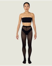 INSTOCK - Energy — 50 Denier Sheer Black Micromesh Patterned Tight