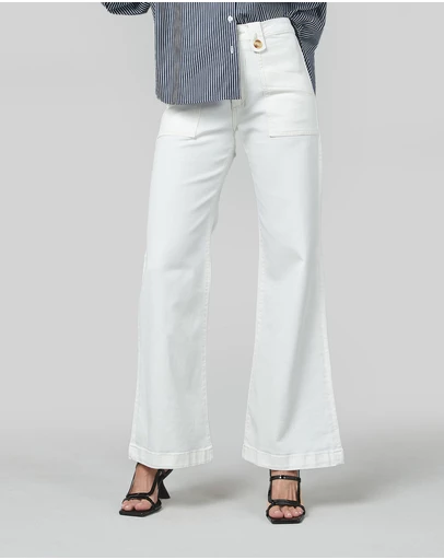 DRICOPER DENIM - Piper Ivory Wide Leg Trousers