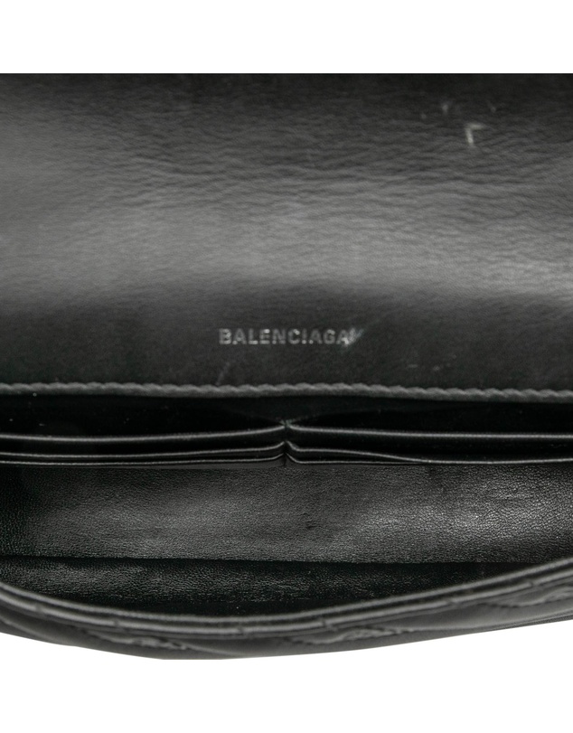 Pre-Loved by Azura Reborn - Pre-Loved Embossed Leather Allover Logo BB Wallet on Chain