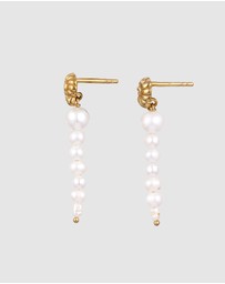 Haze & Glory - ICONIC EXCLUSIVE - Earrings Coney Snail Pearl Stud 925 Sterling Silver Gold-Plated