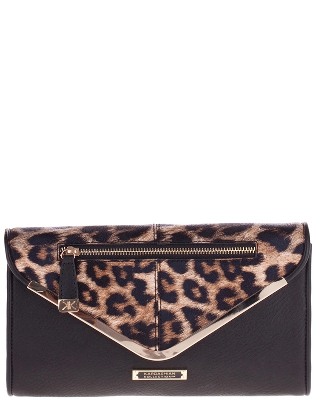 Kardashian Kollection - KK Leopard Metal Bar Clutch