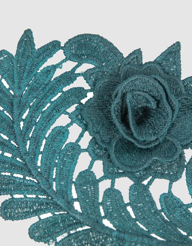 Max Alexander - Teal Lace Crown Headband Fascinator