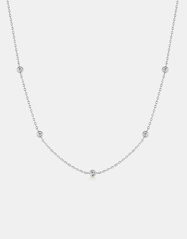 Ania Haie - Ania Haie Silver Classic Bezel-Set Station Necklace