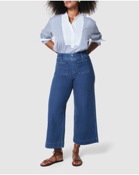 Spanx - Airessentials-Cropped Wide Leg Washed Blue
