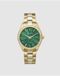 Maxum - Sydney - Green Dial, Gold Tone Case & Gold Bracelet