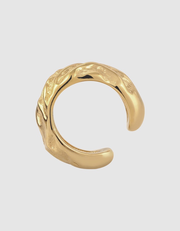 Elli Jewelry - Hammered Ear Cuff in Gold-Plated 925 Silver