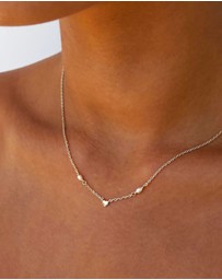 SAINT VALENTINE - Heart & Pearl Necklace - Silver