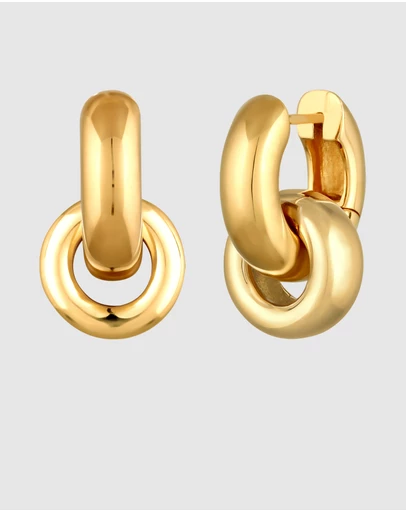 Elli Jewelry - Chunky Hoop Earrings in Gold-Plated 925 Silver