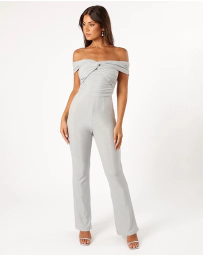 Petal & Pup - Sharnie Off Shoulder Jumpsuit - Silver