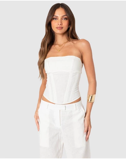 EDIKTED - Arya Linen Look Corset