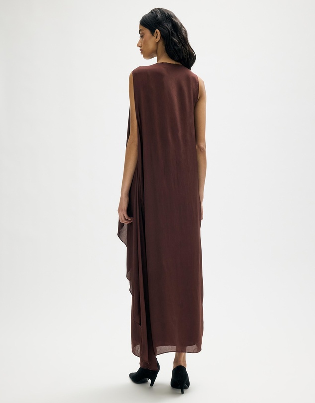 Minima Esenciales - Hallie Sheer Viscose Draped Maxi Dress