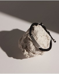 Najo - Elemental Black Cord & Steel Bracelet
