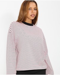 Dazie - Nostalgia Stripe Oversized LS Tee