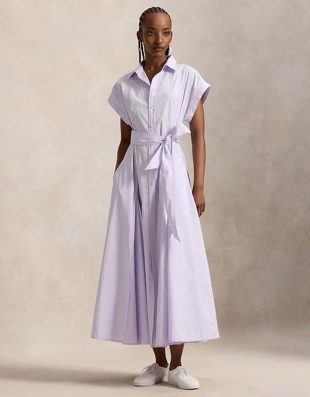 Polo Ralph Lauren - Striped Belted Cotton Shirtdress
