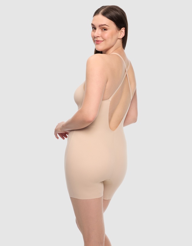 Cupid Fine Shapewear - Dress Rehearsal Mid-Thigh Low Back Shapewear Bodysuit