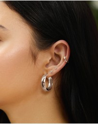 Ania Haie - Silver Chubby Large Huggie Hoop Earrings