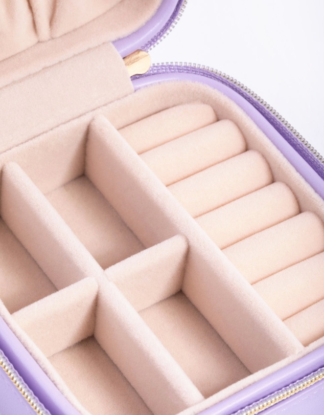 Lovisa - Purple Faux Leather Compact Square Jewellery Box