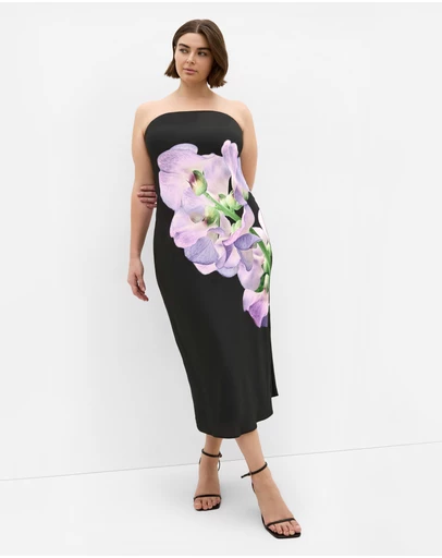 City Chic - Amari Orchid Print Midi Dress