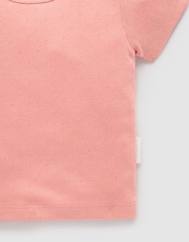 Purebaby - Pointelle Short Sleeve Tee-Kids-Babies