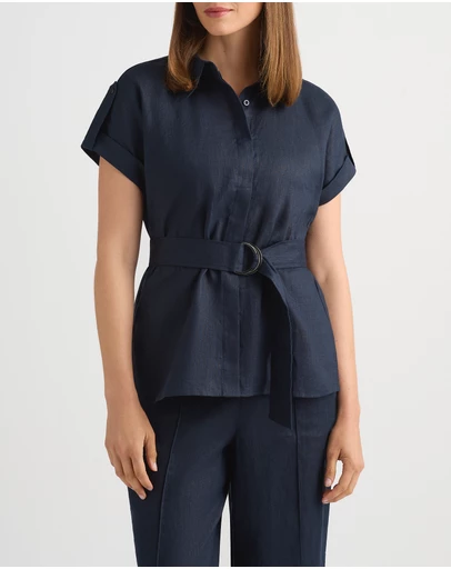 David Lawrence - Imogen Linen Belted Shirt
