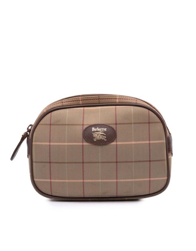 Pre-Loved by Azura Reborn - Pre-Loved burberry Textile Accessory Bag with Plaid Pattern and Zip Closure
