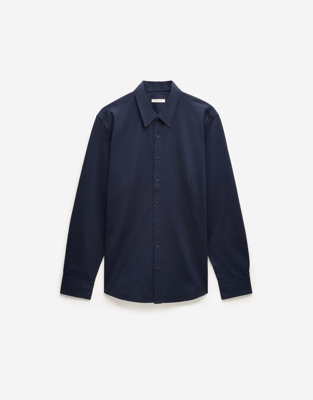 Calibre - Textured Knit Stretch Shirt Navy
