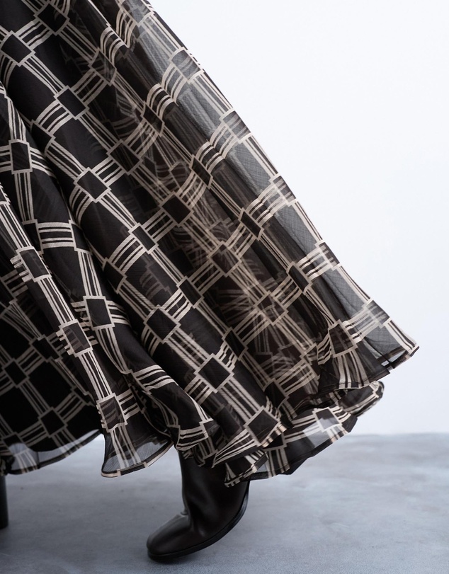 TOPSHOP - Check Print Full Circle Maxi Skirt