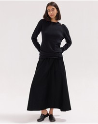 Cloth & Co. - The Poplin Maxi Skirt Black